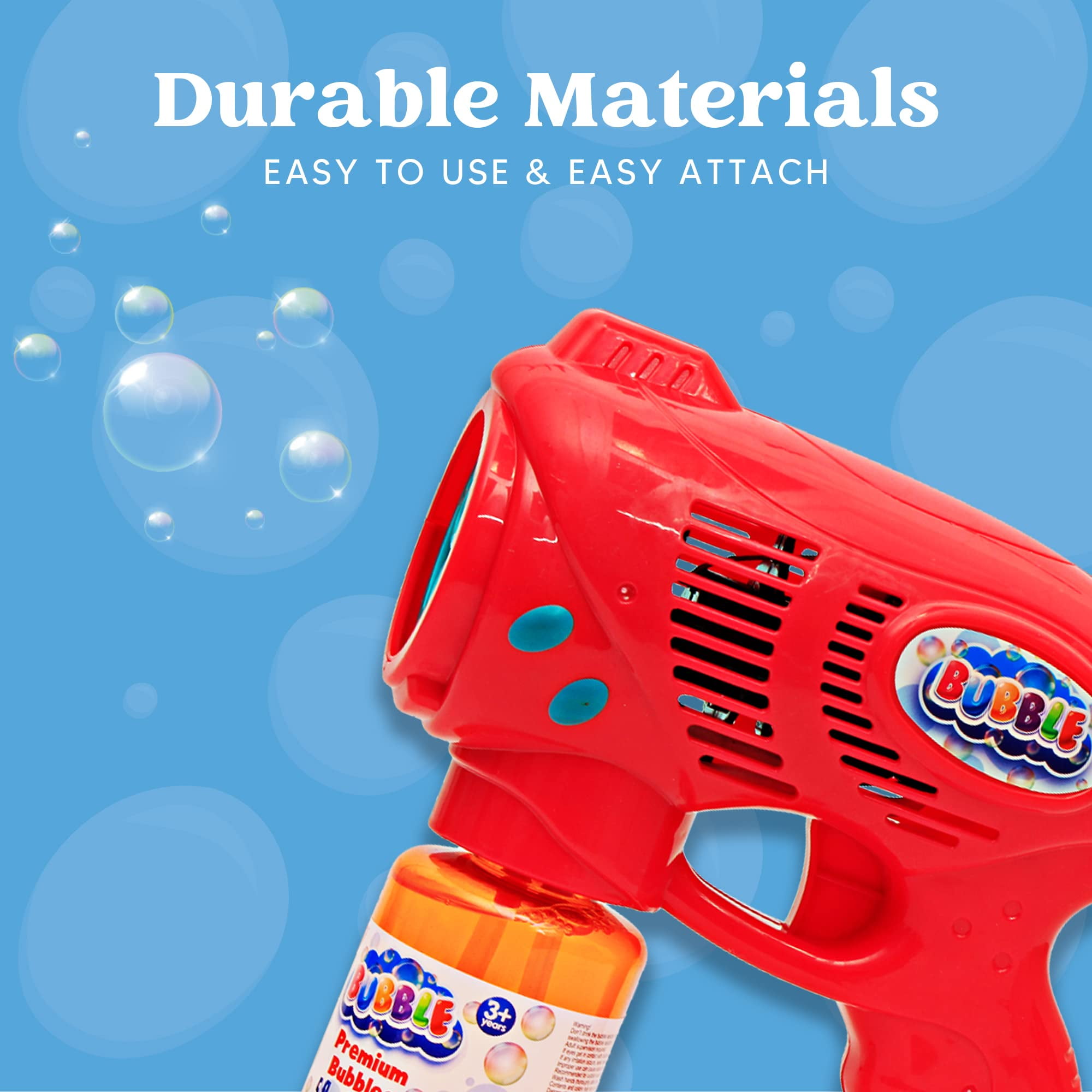 SYNCFUN 2 Pack Automatic Bubble Blaster Set - Leak-Proof Bubble Machine with 10 oz Refill Solution - Portable Bubble Blower for Outdoor Events, Family Gatherings, Parties & Easter Basket Stuffers