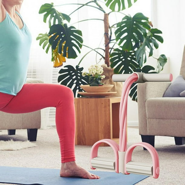 Banda de resistencia del pedal Siéntese Ejercitador de cuerda de ón Bandas de entrenamiento de gimnasio portátiles Cuerda de tensión de yoga par Rosa DYNWAVEMX Banda de resistencia del pedal
