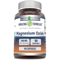 Amazing Formulas Magnesium Oxide 500 mg Per Serving 90 Capsules Supplement | Non-GMO | Gluten Free