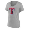 thumbnail image 2 of Women's Gray Texas Rangers Official Logo V-Neck T-Shirt, 2 of 3