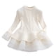 thumbnail image 1 of Odeerbi Vestido de Niña Suéter Otoño Invierno Algodón Vestido de Punto Color Sólido Manga Larga Vestido de Punto Malla Vestido de Tul, 1 of 3