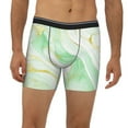 thumbnail image 2 of Picia Green And Gold Abstract Marble Pattern Men's Athletic Long Leg Briefs , Performance Stretch Underwear，Moisture-Wicking, 2 of 7