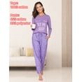 thumbnail image 4 of Cotton Pajamas Sets for Women 2pcs Long Sleeve and Long Pants Pajama Set Cute Print Pajama Set Womens Soft Loungewear Set with Pockets, S-XXL, 4 of 18