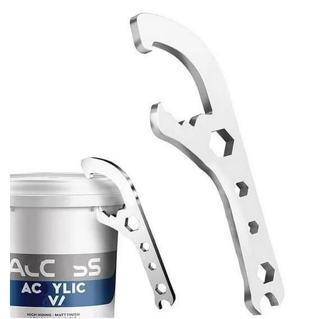 Bucket Opener Tool under $5! Xqxayjr Stainless Steel Bucket Opener, Heavy Duty Paint Can Lid Remover with Multi-Size Wrench, 5-Gallon Container Opener Tool for Barrel Drum