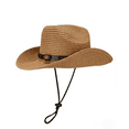 thumbnail image 2 of KOITHOT Women Sun Hat Summer Cowboy Straw Hat for Women Foldable with Adjustable Strap, Khaki, 2 of 8
