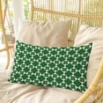 thumbnail image 4 of St. Patrick's Day Pillow Covers, Linen Long Throw Pillow Case, Spring Shamrock Plants Green Plaid Holiday Pillow Protector Decorative Cushion Cover for Living Room/Bedroom 12" x 20", 4 of 8