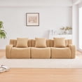 thumbnail image 3 of Boneless Cloud Couch Modular Sectional Sofa, 115.3" Comfy Teddy Fabric 3 Seater Sofa, Deep Seat Sectional Couches for Living Room, Modern Small Couches for Small Space, No Assembly Couch, Camel, 3 of 11