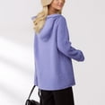 thumbnail image 4 of Pyhlmscde Sweatshirts for Women, Fleece Jacket Women, Zip up Hoodie Women, Fleece Jacket Women Full Zip Soft Fleece Jacket Lightweight Long Sleeve Hooded Outerwear with Pockets Purple 3XL, 4 of 8