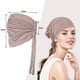 thumbnail image 4 of Qarigey 2 piezas de fijación estable tapas de hijab interiores con banda elástica gorras de hijab sombrero islámico hijab interior Sombreros Caqui+Blanco, 4 of 6