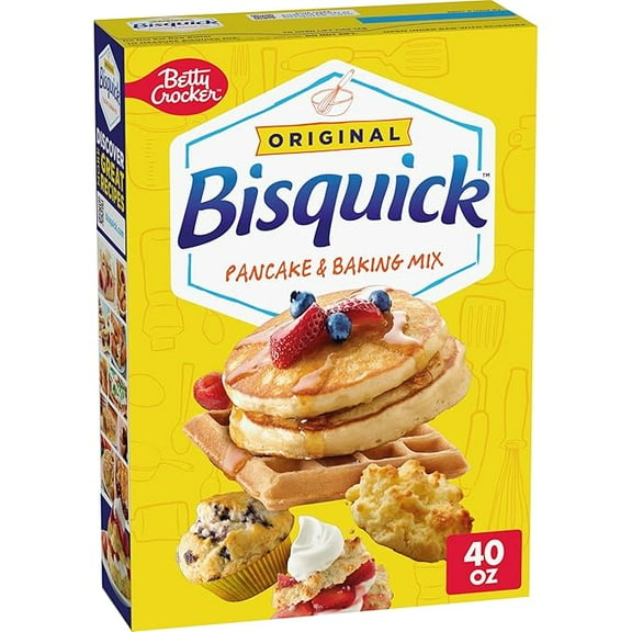 Betty Crocker Bisquick Pancake and Baking Mix, Original, Makes About 60 Pancakes, 40 oz ( Pack of 2 )