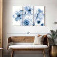 thumbnail image 3 of Elephant Stock Flowering Blue Wall Art - Horizontal Multi Panel Canvas - Living Room Wall Decor - Floral And Botanical Multi Panel - Black And White Decor By Victoria Brown - 45" x 28", 3 of 8