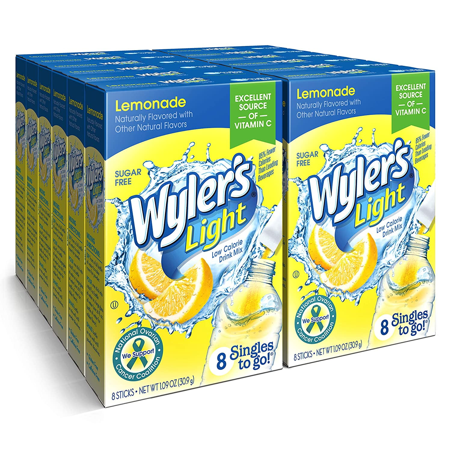 Wyler's Light Singles To Go Powder Packets, Water Drink Mix, Lemonade, 96 Single Servings (Pack of 12)