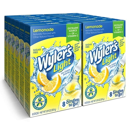 Wyler s Light Singles To Go Powder Packets  Water Drink Mix  Lemonade  96 Single Servings (Pack of 12)