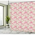thumbnail image 5 of Ambesonne Peony Shower Curtain, Simplistic Romantic Flowers, 69"Wx70"L, Pink Lime Green, 5 of 5