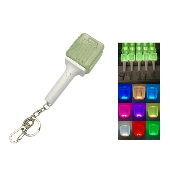 KPOP Lightstick Keychain, Kpop Merch Merchandise Mini Light Stick Pendant for Bag Light Colour and Speed Adjustable Fans Gift Collection(Built-in battery)