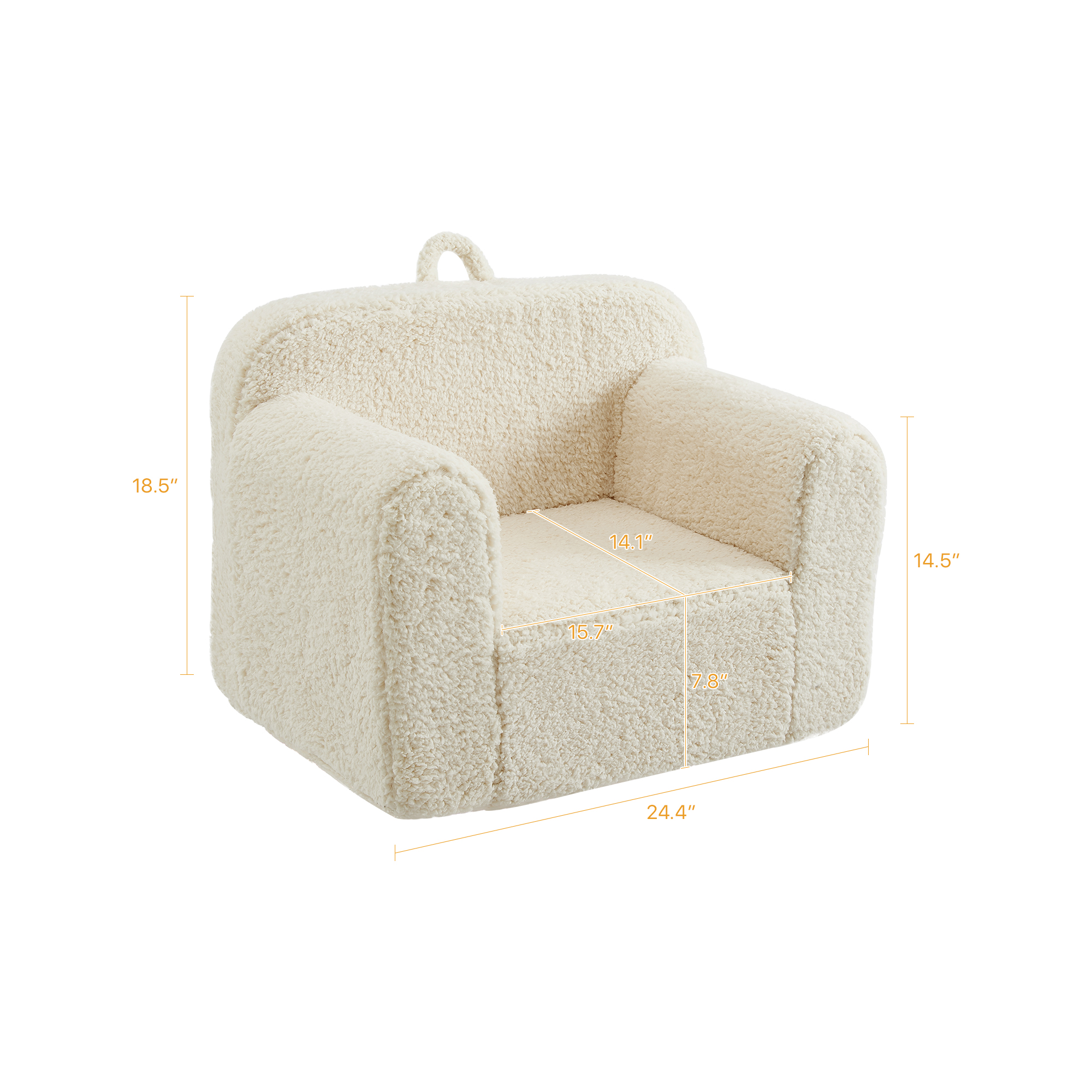 Iwicker Kids Club Chair Toddler Couch Baby Sofa Chair with Sherpa Fabric, Beige