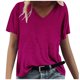 thumbnail image 2 of Fiudx Camisas de Mujer Moda Mujer Casual Cuello En V Blusa Sólida Manga Corta Camiseta Verano Tops, 2 of 4