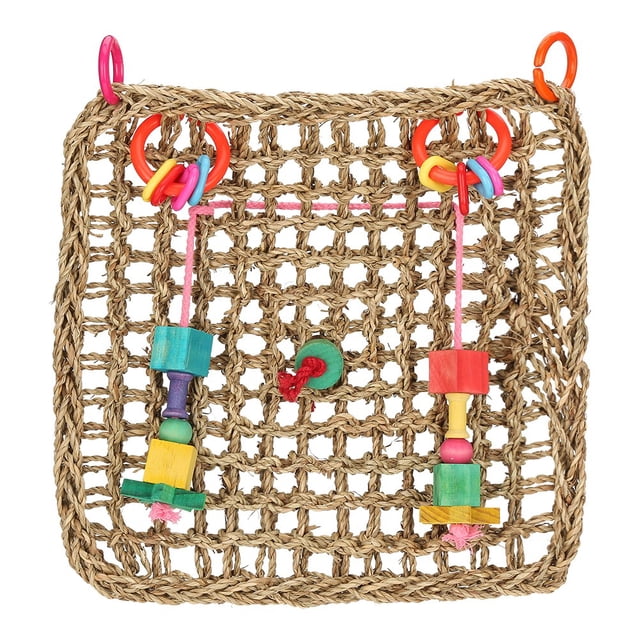 Juguete para masticar pájaros, juguete para masticar pájaros, red colgante de pastos marinos para loros, pájaros, juguete para hacer ejercicio, máxima confiabilidad Jadeshay A