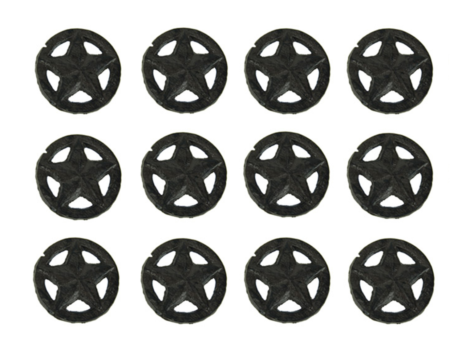 Fancy That Set of 12 Rustic Brown Western Star Cast Iron Cabinet Knobs or Drawer Pulls