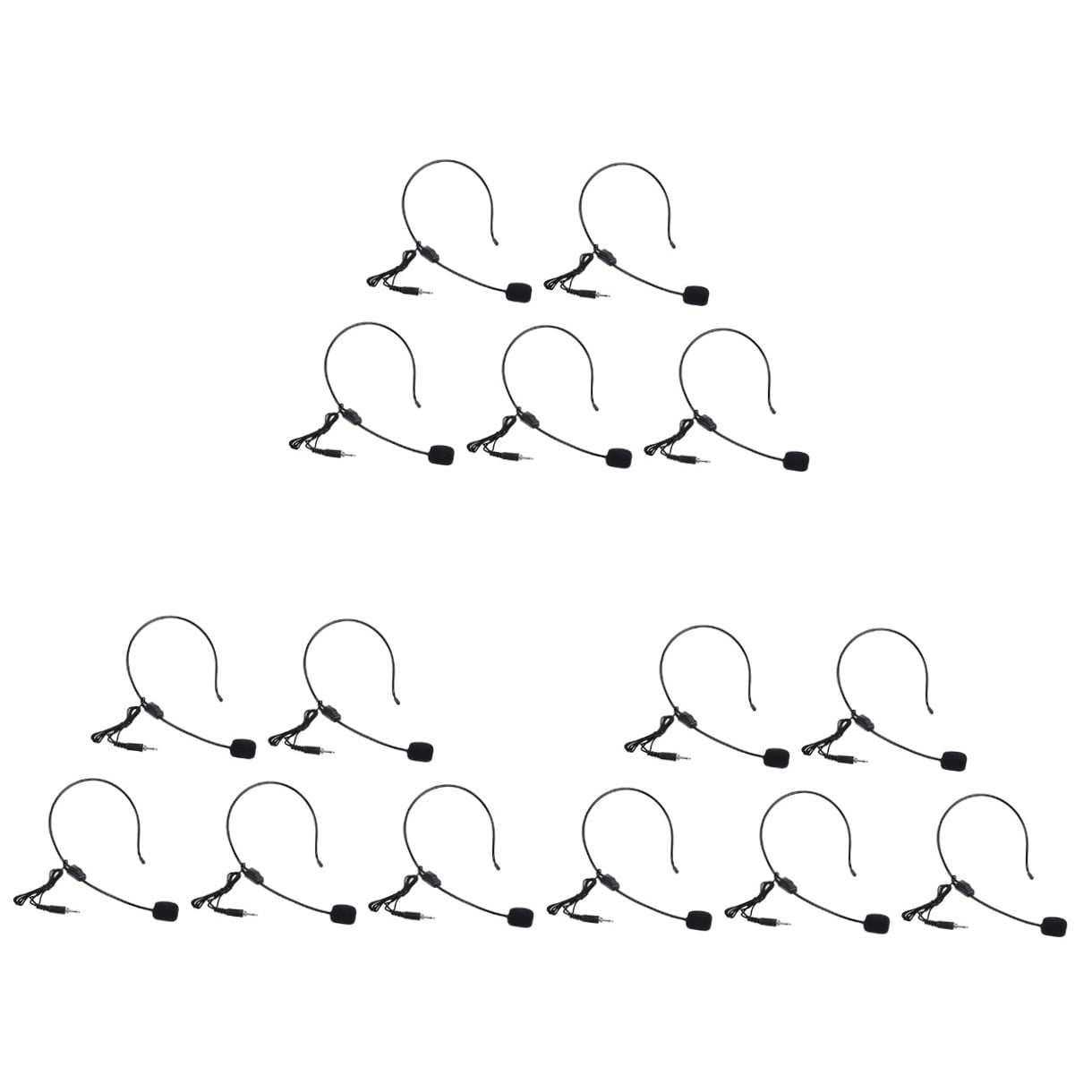 Worgeous 3pcs Flexible Wired 5Pcs Headset Microphone Performance Headset Condenser Microphone Speaker Instructor Voice Amplifier for Guide Teachers Speakers
