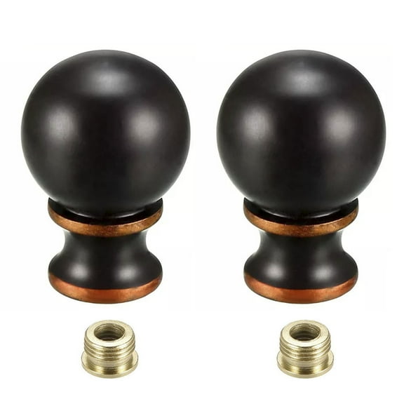 TWDRTDD Lamp Finials, 2 Pack Metal Ball Knob Lamp Shade Finial Decoration Accessories,1-1/2 Inch Tall,Brushed Nickel