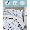 thumbnail image 4 of Blue Leaf Twin XL Size Down Alternative Comforter,Lightweight Comforter Quilt Bedding Set with Pillow Shams Modern Botanical Foliage Plant Country Flower Bed Comforter Duvet Insert 68"x98", 4 of 7