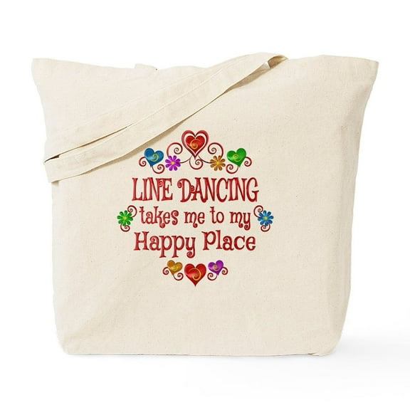 CafePress - Line Dancing Happy Place Tote Bag - Unisex Canvas Tote Bag, Beige, 1-Piece