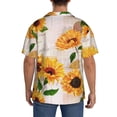 thumbnail image 5 of KLL Sunflower Print Men's Shirt Short Sleeve Button Down Summer Cuba Beach Shirts- Medium, 5 of 7