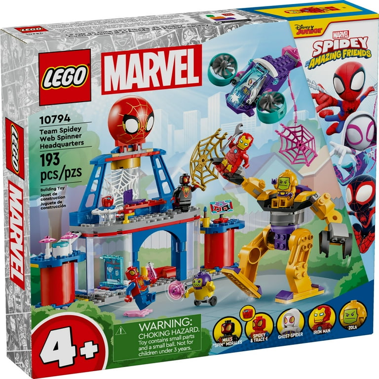LEGO Marvel Team Spidey Web Spinner Headquarters Super Hero Toy Building Set for 4 6 Year Old Kids 10794