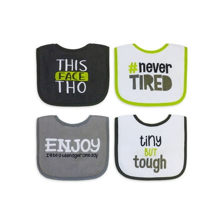 Parents Choice Baby Boys' Attitude Bibs, 4 Pack