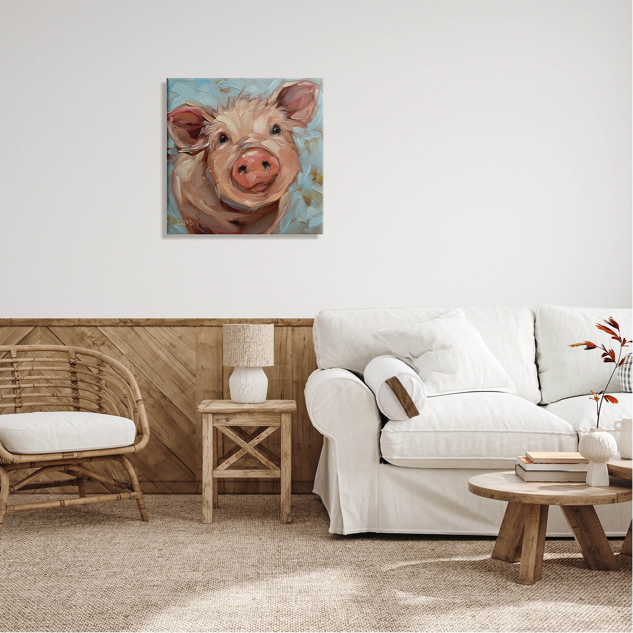 Pig Canvas Art Farmhouse Pet Print Pig Fine Art Multi Panel Print Farm Animals Artwork Domestic Animals online Art for Living Room Wall Decor