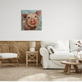 thumbnail image 2 of Modern Pig Portrait Farm Animal Animals & Insects Painting Gallery Wrapped Canvas Print Wall Art, 2 of 7