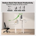 thumbnail image 4 of 59.1 Inch Electric L-Shaped Height Adjustable Standing Desk, Sit to Stand Corner Desk with Memory Presets and Hooks, Ergonomic Home Office Computer Desk for Workstations, White, 4 of 8