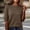 Brown, variant on Ladies Elbow Length Sleeve Tops, Crew Neck Ribbed Knit Soft Stretchy Slim Fit Solid Casual Daily Wear Pullover Blouse Shirts, Black XL