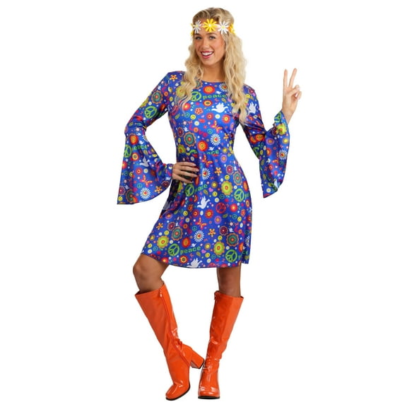 Women's Flower Power Hippie Costume Dress
