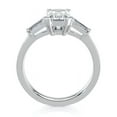 thumbnail image 2 of Eterna Jewel 1.6 Ct Emerald Cut Engagement Ring for Women - Three Stone Lab Created Diamond Solitaire Ring - 14K White Gold Plated Prong Setting - Wedding Ring Gift for Her, 2 of 3