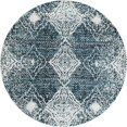 thumbnail image 2 of Unique Loom Kamala Washable Collection Area Rug - Chevron (7' 10" Round Navy Blue/Light Blue), 2 of 9