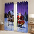 thumbnail image 2 of jejeloiu Father Christmas Black Out Curtains,Xmas Reindeer Curtains Pack of 2 (42x63 Each),Western Farmhous Lodge Bedroom Curtains,Microfiber Bedroom Decor, 2 of 6