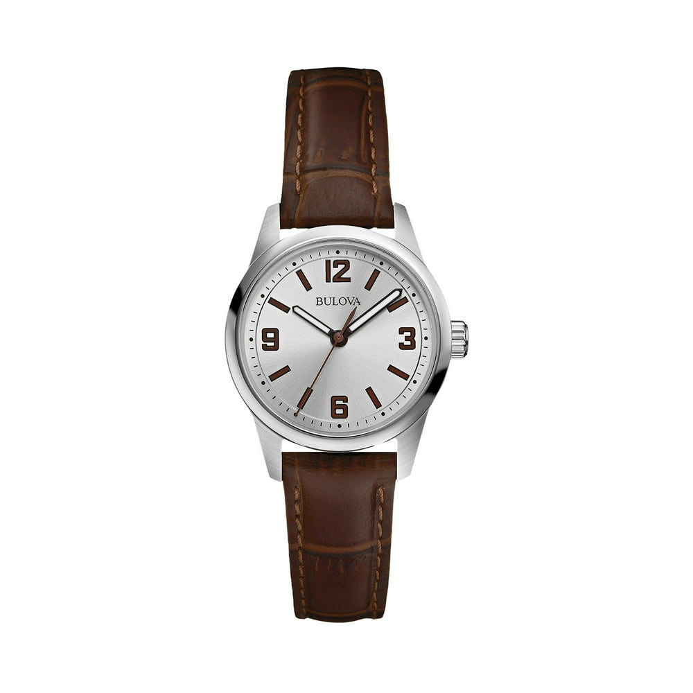 bulova watch white leather strap