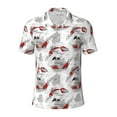 thumbnail image 2 of Daiia Koi Fish Pattern Men’s Polo Shirts,Solid Deck Shirt,Classic Fit, Breathable Cotton Polo for Casual and Sport Wear-Large, 2 of 7