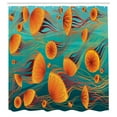 thumbnail image 2 of Ambesonne Jellyfish Shower Curtain, Tangerine Tones Animal, 69"Wx84"L, Teal and Multicolor, 2 of 4