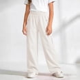 thumbnail image 4 of NAISIBABY Girls Cargo Pants, Straight Leg Elastic Waist Lightweight Kids Casual Trendy Hiking Outdoor Pants White Size 14, 4 of 5