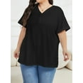 thumbnail image 3 of Oryer Womens Plus Size Tops Short Sleeve Shirts Tunic Summer Tops V Neck Casual Blouses, 3 of 6