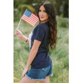 thumbnail image 4 of POGLIP Women's Blue Tis The Season Baseball Print Short Sleeve T Shirt, 4 of 6