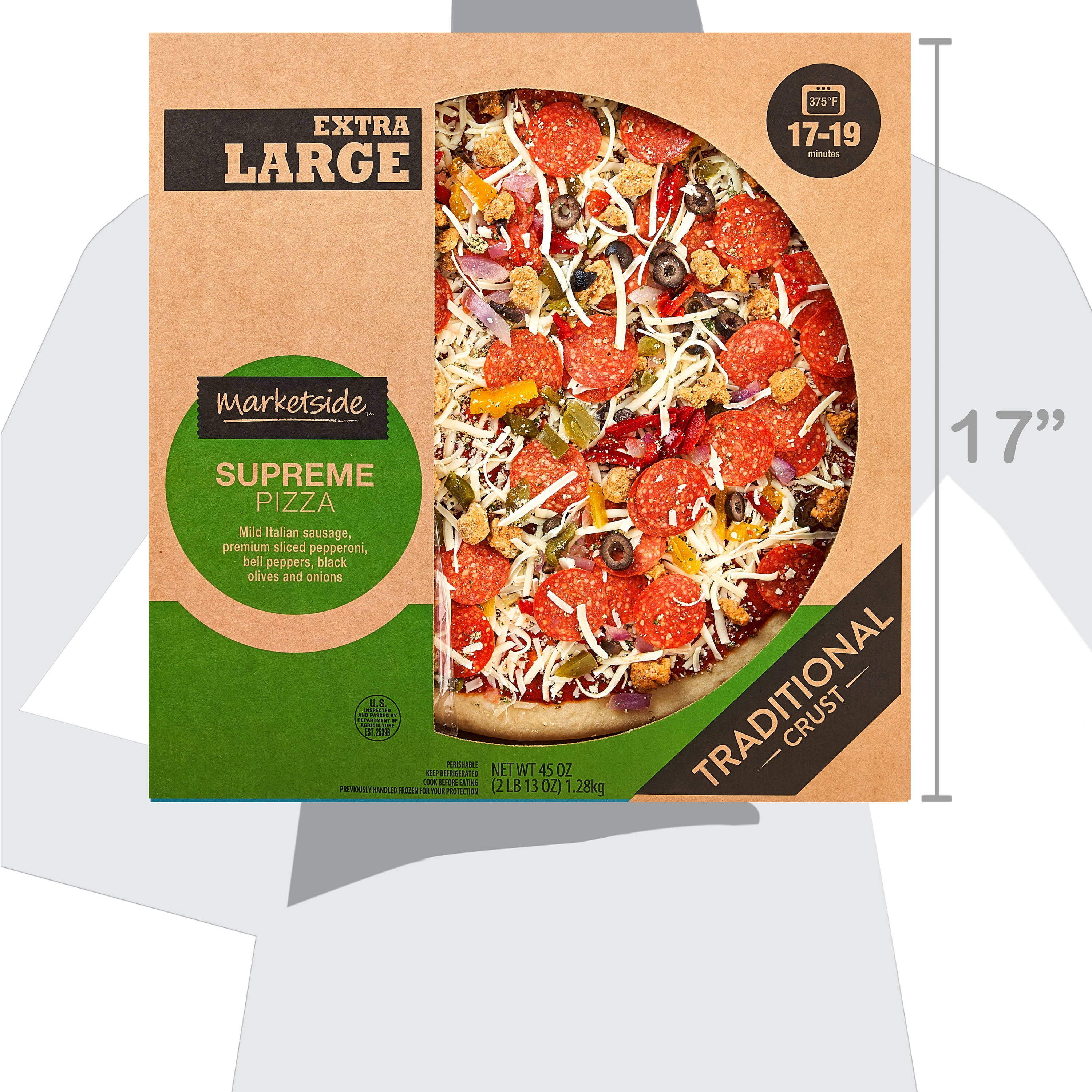 Marketside Supreme Pizza, Traditional Crust, Extra Large, 45 oz (Fresh)