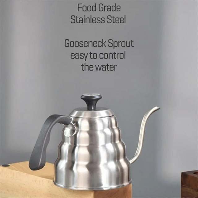 Coffee Kettle 1.2L Stainless Steel Pour over Coffee Pot Kettle Drip Kettle with Thermometer for Home Office Cafetera