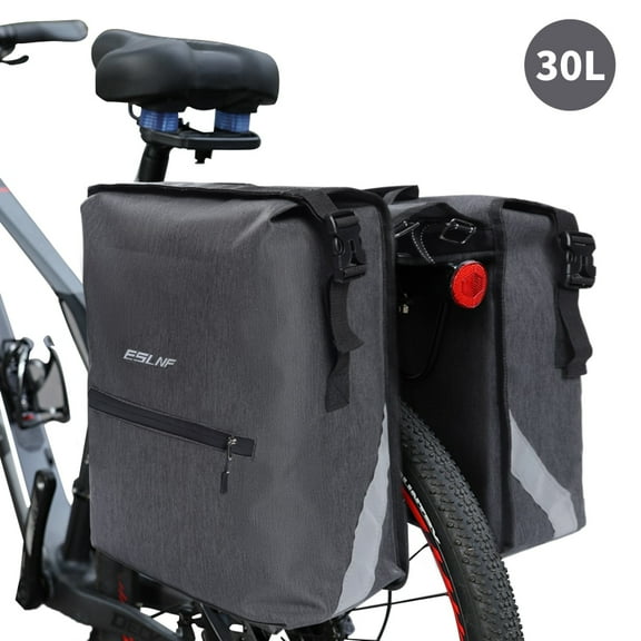 FANOTEK Waterproof Bicycle Rear Rack Bag Bike Panniers 28L - Heavy Duty Bike Trunk Bag with Reflective Strip, Front Pocket, Pannier Pack for Commuting,Traveling