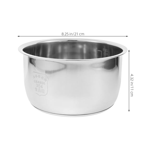 Supvox Cuckoo Inner Pot Replacement Rice Cooker Stainless Steel Inner Pot Silver 1Pcs