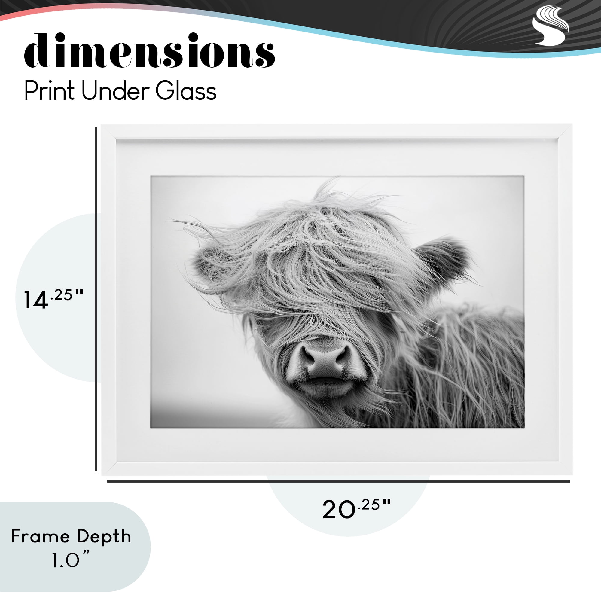 Stupell Industries Easy Breezy Cattle White Framed Print Under Glass, design by Tina LeCour
