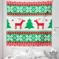thumbnail image 1 of Christmas Tapestry, Knit Style Graphic Reindeer Star and Snowflake Holiday Family Theme, Fabric Wall Hanging Decor for Bedroom Living Room Dorm, 5 Sizes, Red Green White, by Ambesonne, 1 of 1